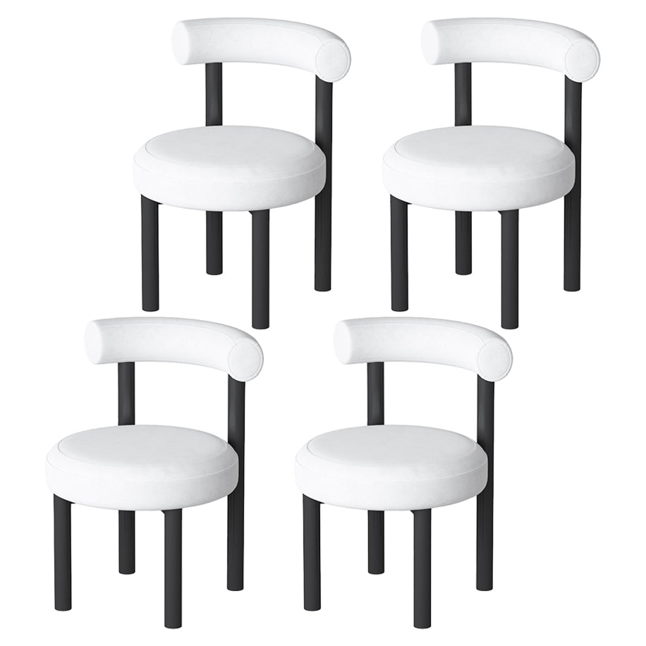 Contemporary Style Upholstered Armless Dining Chairs Open Back Dining Side Chairs White 4 Piece Set Clearhalo ' kitchen&dining_furn' 'Dining Chairs' 'Dining Tables & Seating' 'dining_chair' 'furn' 'furn_dining_chair' 'Furniture' 'furniture_dining_chair' 'Kitchen & Dining Furniture' 'kitchen' 3997833
