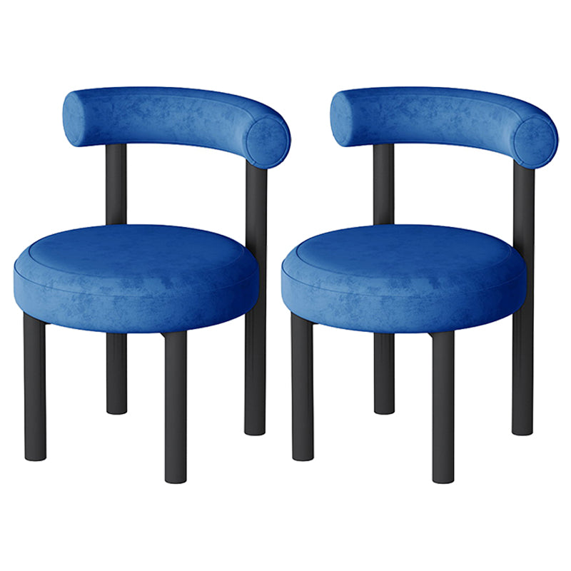 Contemporary Style Upholstered Armless Dining Chairs Open Back Dining Side Chairs Blue 2 Piece Set Clearhalo ' kitchen&dining_furn' 'Dining Chairs' 'Dining Tables & Seating' 'dining_chair' 'furn' 'furn_dining_chair' 'Furniture' 'furniture_dining_chair' 'Kitchen & Dining Furniture' 'kitchen' 3997835