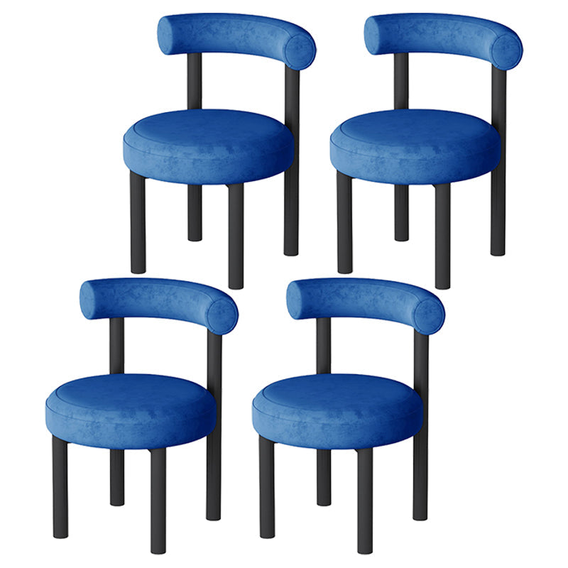 Contemporary Style Upholstered Armless Dining Chairs Open Back Dining Side Chairs Blue 4 Piece Set Clearhalo ' kitchen&dining_furn' 'Dining Chairs' 'Dining Tables & Seating' 'dining_chair' 'furn' 'furn_dining_chair' 'Furniture' 'furniture_dining_chair' 'Kitchen & Dining Furniture' 'kitchen' 3997837
