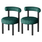 Contemporary Style Upholstered Armless Dining Chairs Open Back Dining Side Chairs Dark Army Green 2 Piece Set Clearhalo ' kitchen&dining_furn' 'Dining Chairs' 'Dining Tables & Seating' 'dining_chair' 'furn' 'furn_dining_chair' 'Furniture' 'furniture_dining_chair' 'Kitchen & Dining Furniture' 'kitchen' 3997839
