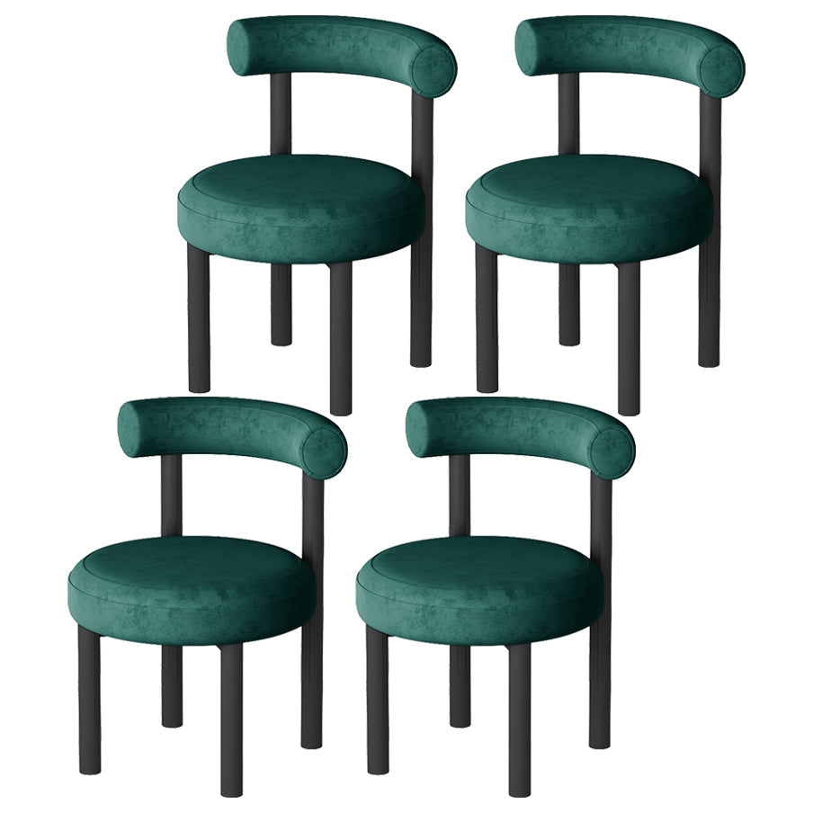 Contemporary Style Upholstered Armless Dining Chairs Open Back Dining Side Chairs Dark Army Green 4 Piece Set Clearhalo ' kitchen&dining_furn' 'Dining Chairs' 'Dining Tables & Seating' 'dining_chair' 'furn' 'furn_dining_chair' 'Furniture' 'furniture_dining_chair' 'Kitchen & Dining Furniture' 'kitchen' 3997840