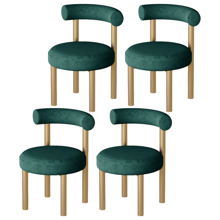 Contemporary Style Upholstered Armless Dining Chairs Open Back Dining Side Chairs Blackish Green 4 Piece Set Clearhalo ' kitchen&dining_furn' 'Dining Chairs' 'Dining Tables & Seating' 'dining_chair' 'furn' 'furn_dining_chair' 'Furniture' 'furniture_dining_chair' 'Kitchen & Dining Furniture' 'kitchen' 3997843