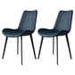 Contemporary Style Leather Dining Chairs Solid Back Armless Dining Chairs (Set of 2) Blue Clearhalo ' kitchen&dining_furn' 'Dining Chairs' 'Dining Tables & Seating' 'dining_chair' 'furn' 'furn_dining_chair' 'Furniture' 'furniture_dining_chair' 'Kitchen & Dining Furniture' 'kitchen' 3997849