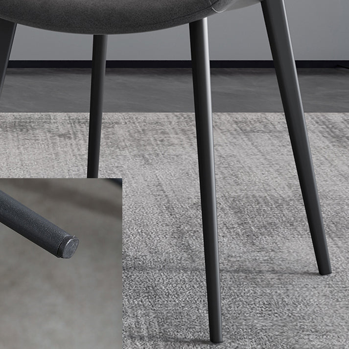 Contemporary Style Leather Dining Chairs Solid Back Armless Dining Chairs (Set of 2) Clearhalo ' kitchen&dining_furn' 'Dining Chairs' 'Dining Tables & Seating' 'dining_chair' 'furn' 'furn_dining_chair' 'Furniture' 'furniture_dining_chair' 'Kitchen & Dining Furniture' 'kitchen' 3997857