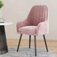 Scandinavian Style Upholstered Arm Chair Solid Back Dining Single Chair for Home Pink Black Clearhalo ' kitchen&dining_furn' 'Dining Chairs' 'Dining Tables & Seating' 'dining_chair' 'furn' 'furn_dining_chair' 'Furniture' 'furniture_dining_chair' 'Kitchen & Dining Furniture' 'kitchen' 3997867