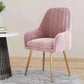 Scandinavian Style Upholstered Arm Chair Solid Back Dining Single Chair for Home Pink Brass Gold Clearhalo ' kitchen&dining_furn' 'Dining Chairs' 'Dining Tables & Seating' 'dining_chair' 'furn' 'furn_dining_chair' 'Furniture' 'furniture_dining_chair' 'Kitchen & Dining Furniture' 'kitchen' 3997869