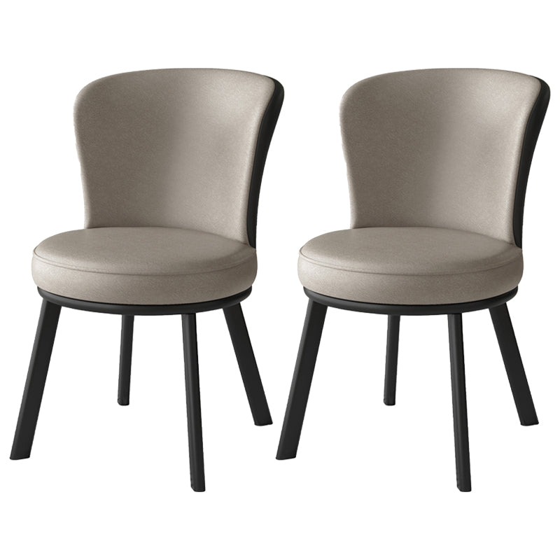 Modern Style Faux Leather Side Chair Solid Back Armless Dining Chairs for Kitchen White 2 Piece Set Clearhalo ' kitchen&dining_furn' 'Dining Chairs' 'Dining Tables & Seating' 'dining_chair' 'furn' 'furn_dining_chair' 'Furniture' 'furniture_dining_chair' 'Kitchen & Dining Furniture' 'kitchen' 3997884
