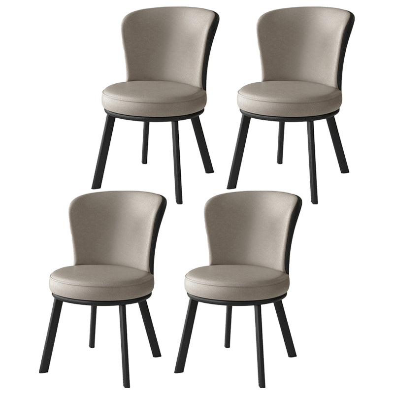 Modern Style Faux Leather Side Chair Solid Back Armless Dining Chairs for Kitchen White 4 Piece Set Clearhalo ' kitchen&dining_furn' 'Dining Chairs' 'Dining Tables & Seating' 'dining_chair' 'furn' 'furn_dining_chair' 'Furniture' 'furniture_dining_chair' 'Kitchen & Dining Furniture' 'kitchen' 3997886