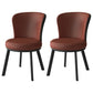 Modern Style Faux Leather Side Chair Solid Back Armless Dining Chairs for Kitchen Cameo Brown 2 Piece Set Clearhalo ' kitchen&dining_furn' 'Dining Chairs' 'Dining Tables & Seating' 'dining_chair' 'furn' 'furn_dining_chair' 'Furniture' 'furniture_dining_chair' 'Kitchen & Dining Furniture' 'kitchen' 3997891