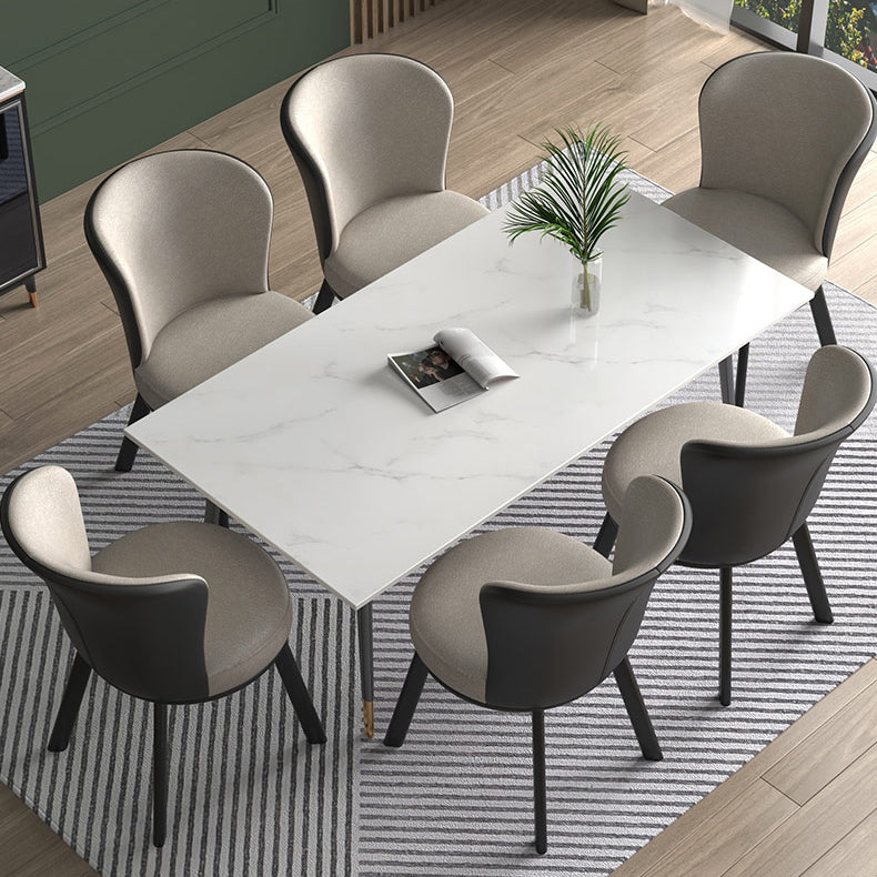 Modern Style Faux Leather Side Chair Solid Back Armless Dining Chairs for Kitchen Clearhalo ' kitchen&dining_furn' 'Dining Chairs' 'Dining Tables & Seating' 'dining_chair' 'furn' 'furn_dining_chair' 'Furniture' 'furniture_dining_chair' 'Kitchen & Dining Furniture' 'kitchen' 3997901