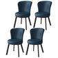 Modern Style Faux Leather Side Chair Solid Back Armless Dining Chairs for Kitchen Dark Blue 4 Piece Set Clearhalo ' kitchen&dining_furn' 'Dining Chairs' 'Dining Tables & Seating' 'dining_chair' 'furn' 'furn_dining_chair' 'Furniture' 'furniture_dining_chair' 'Kitchen & Dining Furniture' 'kitchen' 3997907
