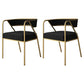 Scandinavian Style Luxury Upholstered Arm Chairs Open Back Dining Side Chair (Set of 2) Black Brass Gold Clearhalo ' kitchen&dining_furn' 'Dining Chairs' 'Dining Tables & Seating' 'dining_chair' 'furn' 'furn_dining_chair' 'Furniture' 'furniture_dining_chair' 'Kitchen & Dining Furniture' 'kitchen' 3997911