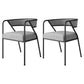 Scandinavian Style Luxury Upholstered Arm Chairs Open Back Dining Side Chair (Set of 2) Grey Black Clearhalo ' kitchen&dining_furn' 'Dining Chairs' 'Dining Tables & Seating' 'dining_chair' 'furn' 'furn_dining_chair' 'Furniture' 'furniture_dining_chair' 'Kitchen & Dining Furniture' 'kitchen' 3997913