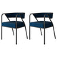 Scandinavian Style Luxury Upholstered Arm Chairs Open Back Dining Side Chair (Set of 2) Blue Black Clearhalo ' kitchen&dining_furn' 'Dining Chairs' 'Dining Tables & Seating' 'dining_chair' 'furn' 'furn_dining_chair' 'Furniture' 'furniture_dining_chair' 'Kitchen & Dining Furniture' 'kitchen' 3997922