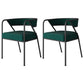 Scandinavian Style Luxury Upholstered Arm Chairs Open Back Dining Side Chair (Set of 2) Green Black Clearhalo ' kitchen&dining_furn' 'Dining Chairs' 'Dining Tables & Seating' 'dining_chair' 'furn' 'furn_dining_chair' 'Furniture' 'furniture_dining_chair' 'Kitchen & Dining Furniture' 'kitchen' 3997926