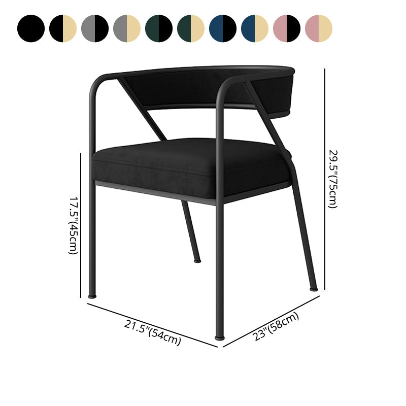 Scandinavian Style Luxury Upholstered Arm Chairs Open Back Dining Side Chair (Set of 2) Clearhalo ' kitchen&dining_furn' 'Dining Chairs' 'Dining Tables & Seating' 'dining_chair' 'furn' 'furn_dining_chair' 'Furniture' 'furniture_dining_chair' 'Kitchen & Dining Furniture' 'kitchen' 3997929