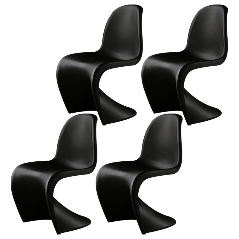 Contemporary Style Plastic Dining Armless Chair Solid Back Side Chair for Home Black Set of 4 Clearhalo ' kitchen&dining_furn' 'Dining Chairs' 'Dining Tables & Seating' 'dining_chair' 'Furniture' 'furniture_dining_chair' 'Kitchen & Dining Furniture' 'kitchen' 3997935