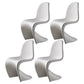 Contemporary Style Plastic Dining Armless Chair Solid Back Side Chair for Home White Set of 4 Clearhalo ' kitchen&dining_furn' 'Dining Chairs' 'Dining Tables & Seating' 'dining_chair' 'Furniture' 'furniture_dining_chair' 'Kitchen & Dining Furniture' 'kitchen' 3997940