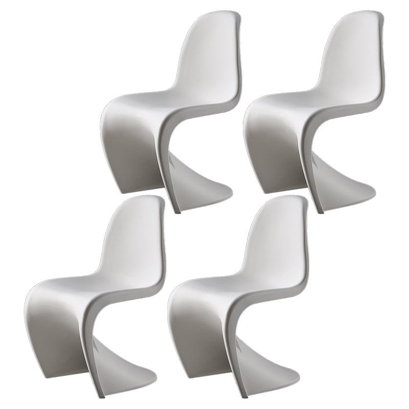 Contemporary Style Plastic Dining Armless Chair Solid Back Side Chair for Home White Set of 4 Clearhalo ' kitchen&dining_furn' 'Dining Chairs' 'Dining Tables & Seating' 'dining_chair' 'Furniture' 'furniture_dining_chair' 'Kitchen & Dining Furniture' 'kitchen' 3997940