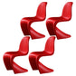 Contemporary Style Plastic Dining Armless Chair Solid Back Side Chair for Home Red Set of 4 Clearhalo ' kitchen&dining_furn' 'Dining Chairs' 'Dining Tables & Seating' 'dining_chair' 'Furniture' 'furniture_dining_chair' 'Kitchen & Dining Furniture' 'kitchen' 3997946
