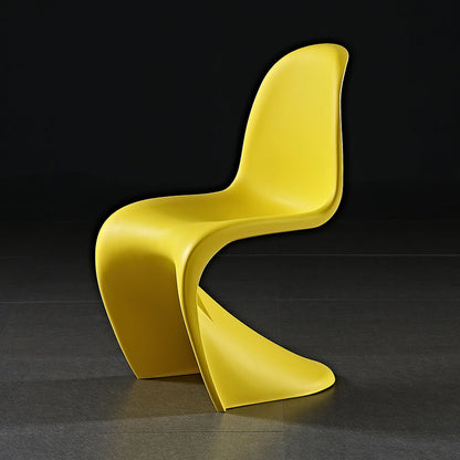 Contemporary Style Plastic Dining Armless Chair Solid Back Side Chair for Home Yellow 1 Piece Clearhalo ' kitchen&dining_furn' 'Dining Chairs' 'Dining Tables & Seating' 'dining_chair' 'Furniture' 'furniture_dining_chair' 'Kitchen & Dining Furniture' 'kitchen' 3997948