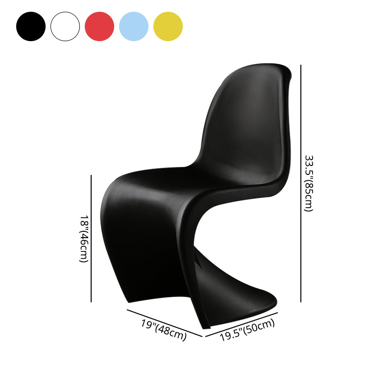 Contemporary Style Plastic Dining Armless Chair Solid Back Side Chair for Home Clearhalo ' kitchen&dining_furn' 'Dining Chairs' 'Dining Tables & Seating' 'dining_chair' 'Furniture' 'furniture_dining_chair' 'Kitchen & Dining Furniture' 'kitchen' 3997956