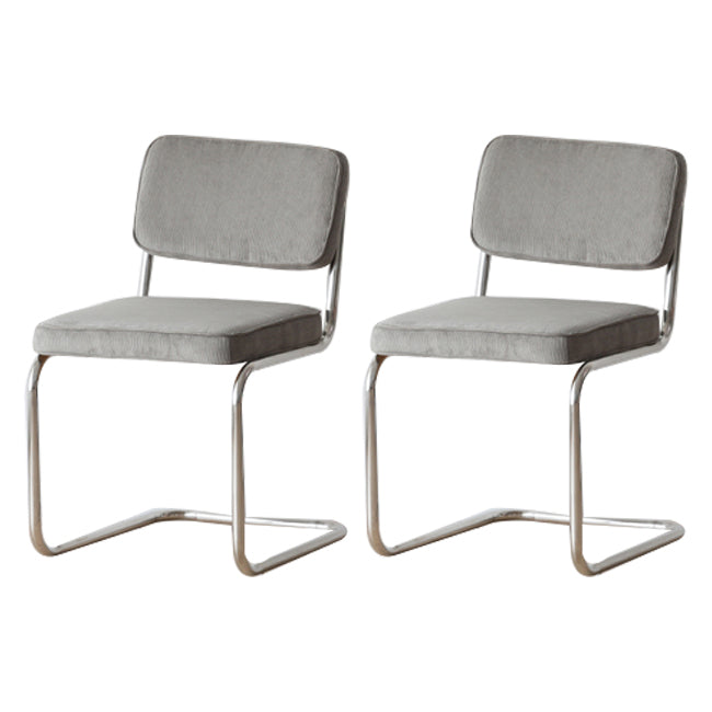 Industrial Style Open Back Dining Side Chair Upholstered Armless Dining Chairs (Set of 2) Smoke Gray Clearhalo ' kitchen&dining_furn' 'Dining Chairs' 'Dining Tables & Seating' 'dining_chair' 'furn' 'furn_dining_chair' 'Furniture' 'furniture_dining_chair' 'Kitchen & Dining Furniture' 'kitchen' 3997978