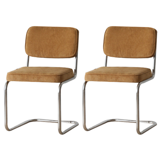 Industrial Style Open Back Dining Side Chair Upholstered Armless Dining Chairs (Set of 2) Ginger Clearhalo ' kitchen&dining_furn' 'Dining Chairs' 'Dining Tables & Seating' 'dining_chair' 'furn' 'furn_dining_chair' 'Furniture' 'furniture_dining_chair' 'Kitchen & Dining Furniture' 'kitchen' 3997980