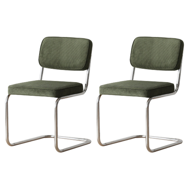 Industrial Style Open Back Dining Side Chair Upholstered Armless Dining Chairs (Set of 2) Blackish Green Clearhalo ' kitchen&dining_furn' 'Dining Chairs' 'Dining Tables & Seating' 'dining_chair' 'furn' 'furn_dining_chair' 'Furniture' 'furniture_dining_chair' 'Kitchen & Dining Furniture' 'kitchen' 3997984
