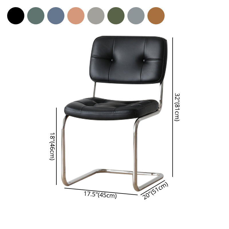 Industrial Style Open Back Dining Side Chair Upholstered Armless Dining Chairs (Set of 2) Clearhalo ' kitchen&dining_furn' 'Dining Chairs' 'Dining Tables & Seating' 'dining_chair' 'furn' 'furn_dining_chair' 'Furniture' 'furniture_dining_chair' 'Kitchen & Dining Furniture' 'kitchen' 3997986