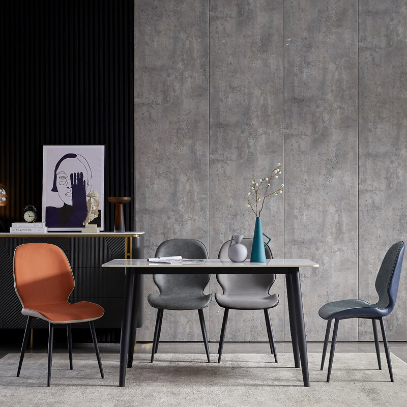 Minimalist Style Leather Dining Chairs Wingback Parsons Chairs for Kitchen Clearhalo ' kitchen&dining_furn' 'Dining Chairs' 'Dining Tables & Seating' 'dining_chair' 'furn' 'furn_dining_chair' 'Furniture' 'furniture_dining_chair' 'Kitchen & Dining Furniture' 'kitchen' 3997994