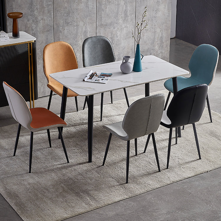 Minimalist Style Leather Dining Chairs Wingback Parsons Chairs for Kitchen Clearhalo ' kitchen&dining_furn' 'Dining Chairs' 'Dining Tables & Seating' 'dining_chair' 'furn' 'furn_dining_chair' 'Furniture' 'furniture_dining_chair' 'Kitchen & Dining Furniture' 'kitchen' 3998007