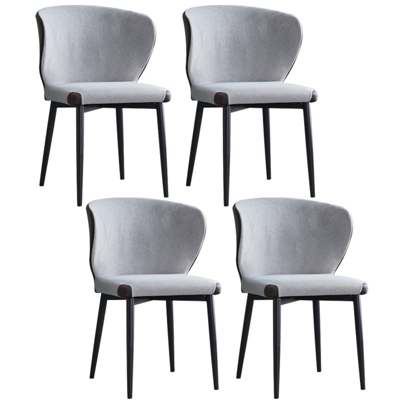 Metal Modern Indoor-Outdoor Chair Dining Room Armless Wingback Side Chair Grey 4 Piece Set Clearhalo ' kitchen&dining_furn' 'Dining Chairs' 'Dining Tables & Seating' 'dining_chair' 'furn' 'furn_dining_chair' 'Furniture' 'furniture_dining_chair' 'Kitchen & Dining Furniture' 'kitchen' 3998027