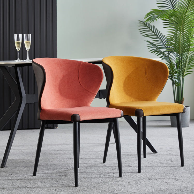 Metal Modern Indoor-Outdoor Chair Dining Room Armless Wingback Side Chair Clearhalo ' kitchen&dining_furn' 'Dining Chairs' 'Dining Tables & Seating' 'dining_chair' 'furn' 'furn_dining_chair' 'Furniture' 'furniture_dining_chair' 'Kitchen & Dining Furniture' 'kitchen' 3998030