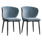 Metal Modern Indoor-Outdoor Chair Dining Room Armless Wingback Side Chair Blue 2 Piece Set Clearhalo ' kitchen&dining_furn' 'Dining Chairs' 'Dining Tables & Seating' 'dining_chair' 'furn' 'furn_dining_chair' 'Furniture' 'furniture_dining_chair' 'Kitchen & Dining Furniture' 'kitchen' 3998042