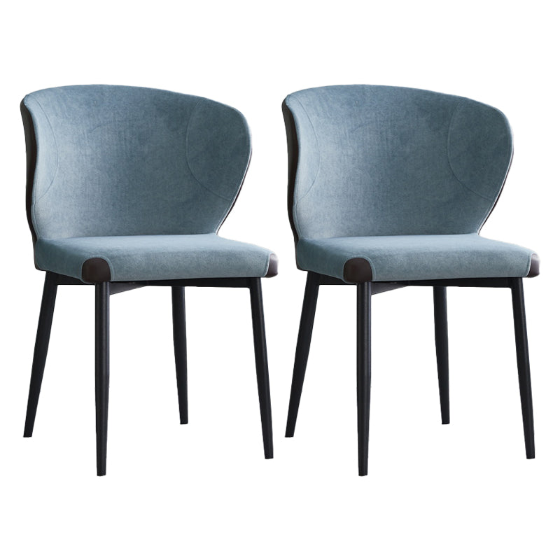Metal Modern Indoor-Outdoor Chair Dining Room Armless Wingback Side Chair Blue 2 Piece Set Clearhalo ' kitchen&dining_furn' 'Dining Chairs' 'Dining Tables & Seating' 'dining_chair' 'furn' 'furn_dining_chair' 'Furniture' 'furniture_dining_chair' 'Kitchen & Dining Furniture' 'kitchen' 3998042