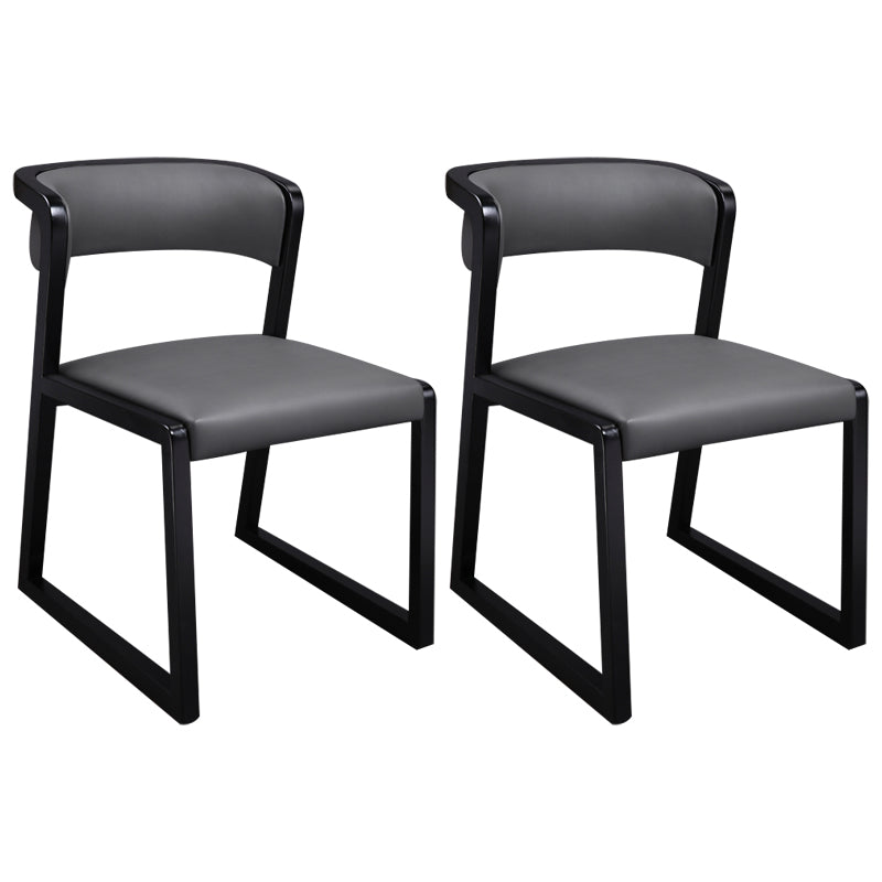 Minimalist Style Upholstered Armless Dining Chairs Open Back Dining Side Chair (Set of 2) Grey Clearhalo ' kitchen&dining_furn' 'Dining Chairs' 'Dining Tables & Seating' 'dining_chair' 'furn' 'furn_dining_chair' 'Furniture' 'furniture_dining_chair' 'Kitchen & Dining Furniture' 'kitchen' 3998046