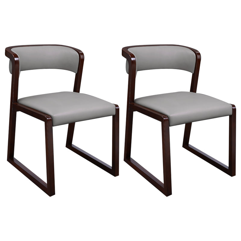 Minimalist Style Upholstered Armless Dining Chairs Open Back Dining Side Chair (Set of 2) Light Gray Clearhalo ' kitchen&dining_furn' 'Dining Chairs' 'Dining Tables & Seating' 'dining_chair' 'furn' 'furn_dining_chair' 'Furniture' 'furniture_dining_chair' 'Kitchen & Dining Furniture' 'kitchen' 3998047