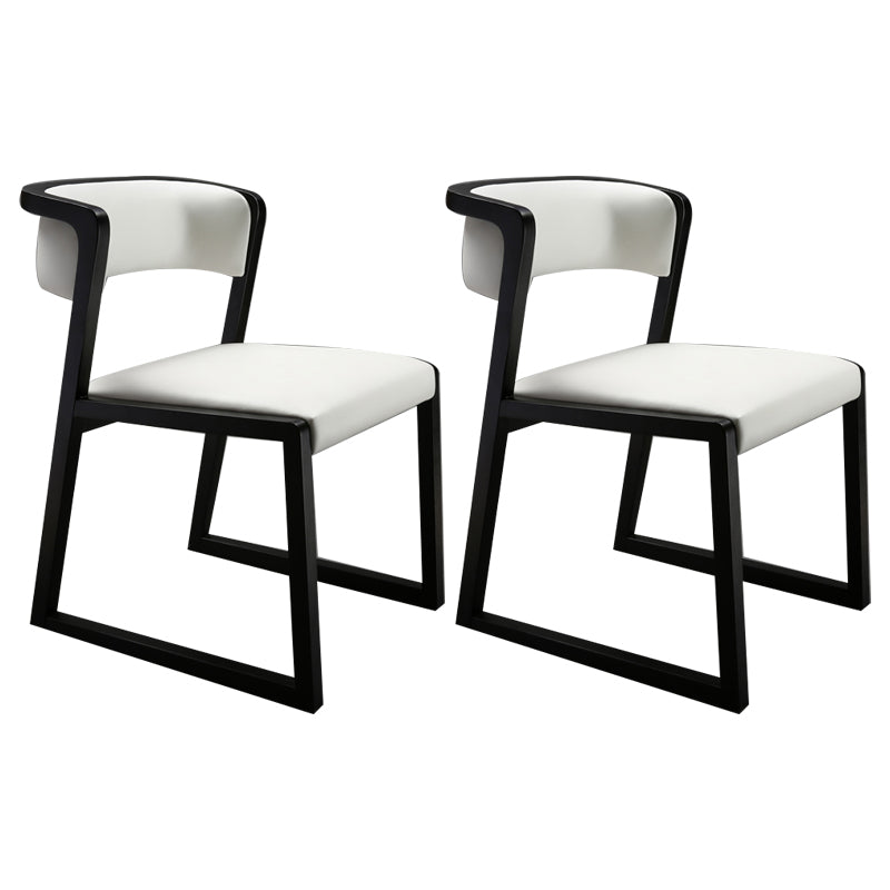Minimalist Style Upholstered Armless Dining Chairs Open Back Dining Side Chair (Set of 2) White Clearhalo ' kitchen&dining_furn' 'Dining Chairs' 'Dining Tables & Seating' 'dining_chair' 'furn' 'furn_dining_chair' 'Furniture' 'furniture_dining_chair' 'Kitchen & Dining Furniture' 'kitchen' 3998049
