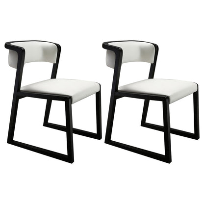 Minimalist Style Upholstered Armless Dining Chairs Open Back Dining Side Chair (Set of 2) White Clearhalo ' kitchen&dining_furn' 'Dining Chairs' 'Dining Tables & Seating' 'dining_chair' 'furn' 'furn_dining_chair' 'Furniture' 'furniture_dining_chair' 'Kitchen & Dining Furniture' 'kitchen' 3998049