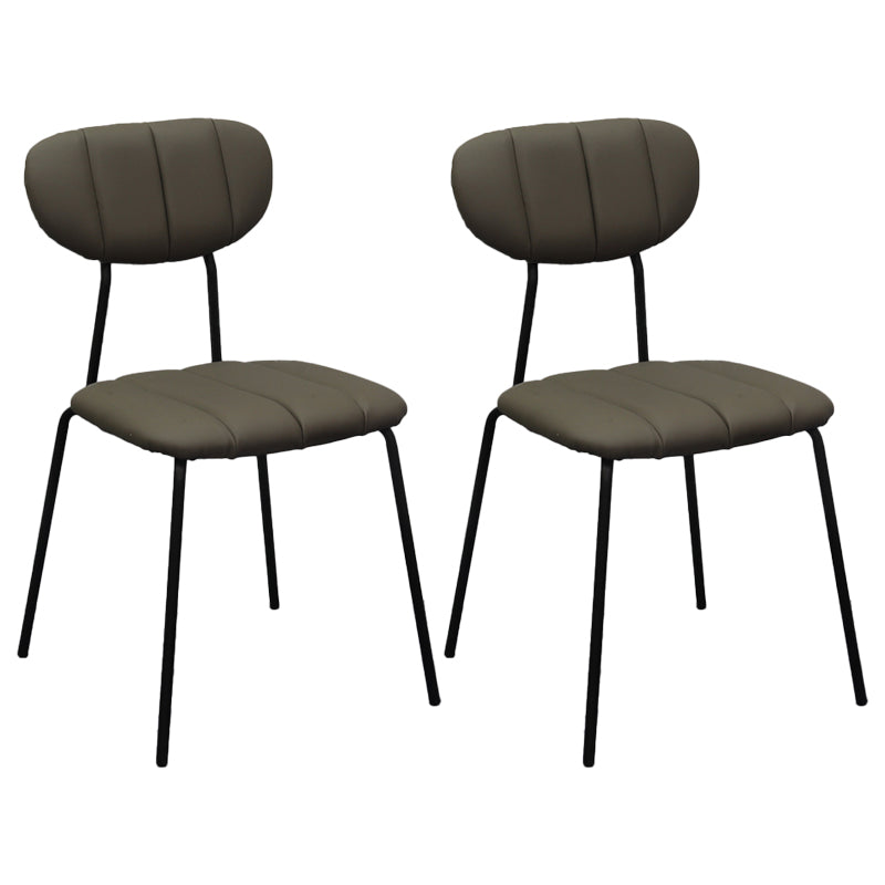 Industrial Style Upholstered Armless Dining Chairs Open Back Dining Chairs Dark Gray 2 Piece Set Clearhalo ' kitchen&dining_furn' 'Dining Chairs' 'Dining Tables & Seating' 'dining_chair' 'furn' 'furn_dining_chair' 'Furniture' 'furniture_dining_chair' 'Kitchen & Dining Furniture' 'kitchen' 3998060
