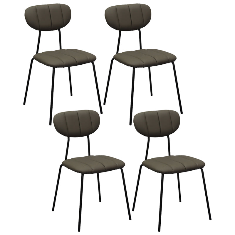 Industrial Style Upholstered Armless Dining Chairs Open Back Dining Chairs Dark Gray 4 Piece Set Clearhalo ' kitchen&dining_furn' 'Dining Chairs' 'Dining Tables & Seating' 'dining_chair' 'furn' 'furn_dining_chair' 'Furniture' 'furniture_dining_chair' 'Kitchen & Dining Furniture' 'kitchen' 3998062