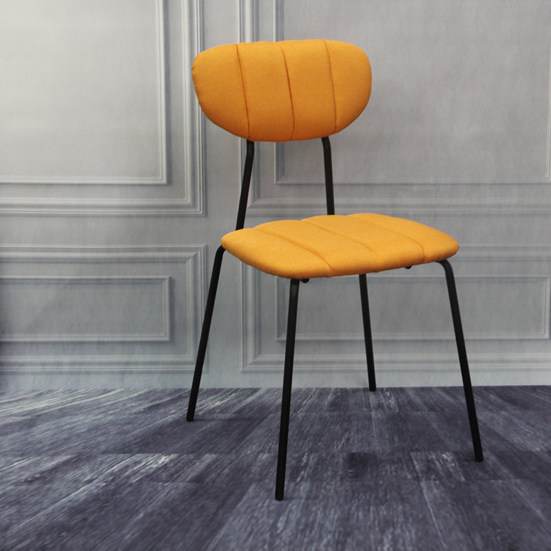 Industrial Style Upholstered Armless Dining Chairs Open Back Dining Chairs Orange 1 Piece Clearhalo ' kitchen&dining_furn' 'Dining Chairs' 'Dining Tables & Seating' 'dining_chair' 'furn' 'furn_dining_chair' 'Furniture' 'furniture_dining_chair' 'Kitchen & Dining Furniture' 'kitchen' 3998064