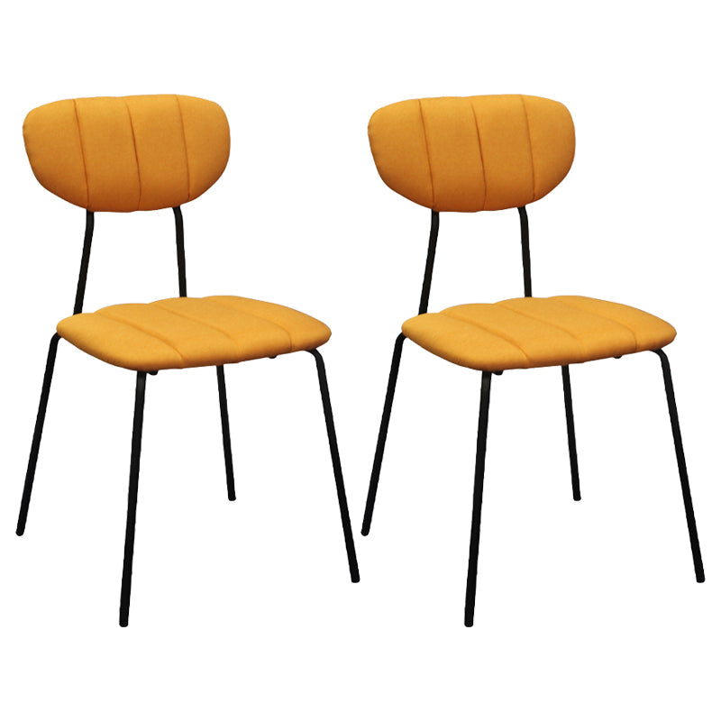 Industrial Style Upholstered Armless Dining Chairs Open Back Dining Chairs Orange 2 Piece Set Clearhalo ' kitchen&dining_furn' 'Dining Chairs' 'Dining Tables & Seating' 'dining_chair' 'furn' 'furn_dining_chair' 'Furniture' 'furniture_dining_chair' 'Kitchen & Dining Furniture' 'kitchen' 3998067