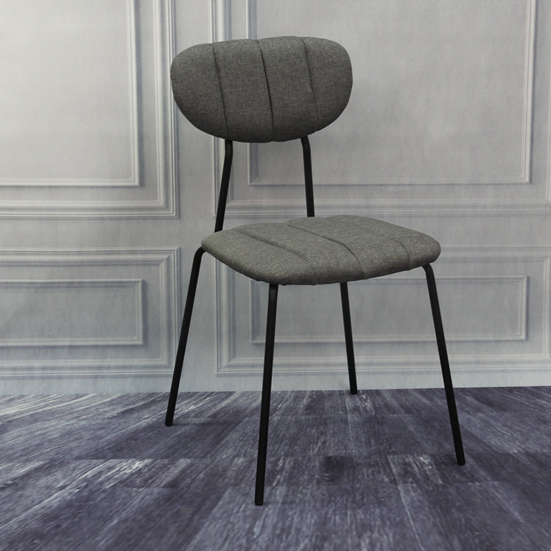 Industrial Style Upholstered Armless Dining Chairs Open Back Dining Chairs Silver Gray 1 Piece Clearhalo ' kitchen&dining_furn' 'Dining Chairs' 'Dining Tables & Seating' 'dining_chair' 'furn' 'furn_dining_chair' 'Furniture' 'furniture_dining_chair' 'Kitchen & Dining Furniture' 'kitchen' 3998070