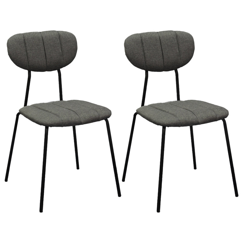 Industrial Style Upholstered Armless Dining Chairs Open Back Dining Chairs Silver Gray 2 Piece Set Clearhalo ' kitchen&dining_furn' 'Dining Chairs' 'Dining Tables & Seating' 'dining_chair' 'furn' 'furn_dining_chair' 'Furniture' 'furniture_dining_chair' 'Kitchen & Dining Furniture' 'kitchen' 3998072