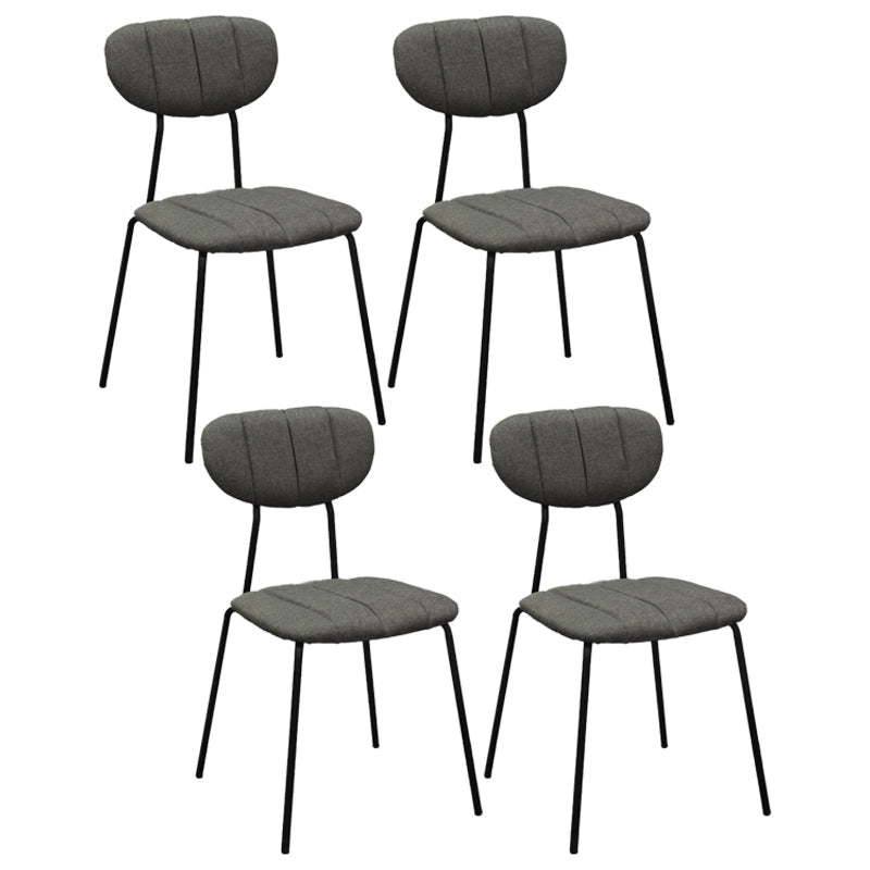 Industrial Style Upholstered Armless Dining Chairs Open Back Dining Chairs Silver Gray 4 Piece Set Clearhalo ' kitchen&dining_furn' 'Dining Chairs' 'Dining Tables & Seating' 'dining_chair' 'furn' 'furn_dining_chair' 'Furniture' 'furniture_dining_chair' 'Kitchen & Dining Furniture' 'kitchen' 3998073