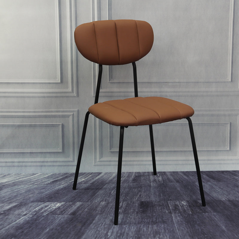 Industrial Style Upholstered Armless Dining Chairs Open Back Dining Chairs Dark Coffee 1 Piece Clearhalo ' kitchen&dining_furn' 'Dining Chairs' 'Dining Tables & Seating' 'dining_chair' 'furn' 'furn_dining_chair' 'Furniture' 'furniture_dining_chair' 'Kitchen & Dining Furniture' 'kitchen' 3998074