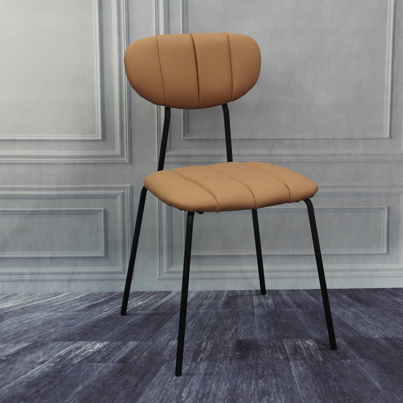 Industrial Style Upholstered Armless Dining Chairs Open Back Dining Chairs Light Coffee 1 Piece Clearhalo ' kitchen&dining_furn' 'Dining Chairs' 'Dining Tables & Seating' 'dining_chair' 'furn' 'furn_dining_chair' 'Furniture' 'furniture_dining_chair' 'Kitchen & Dining Furniture' 'kitchen' 3998077