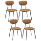 Industrial Style Upholstered Armless Dining Chairs Open Back Dining Chairs Light Coffee 4 Piece Set Clearhalo ' kitchen&dining_furn' 'Dining Chairs' 'Dining Tables & Seating' 'dining_chair' 'furn' 'furn_dining_chair' 'Furniture' 'furniture_dining_chair' 'Kitchen & Dining Furniture' 'kitchen' 3998079
